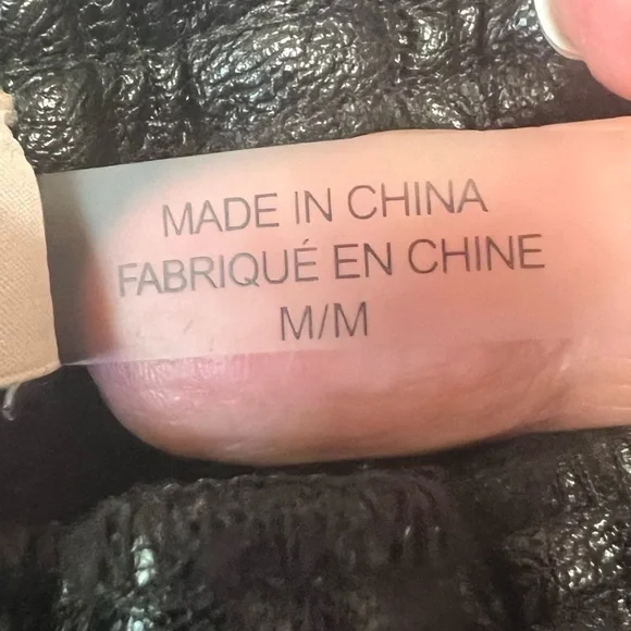 Ramy Brooke New York Samson Black Faux Leather High Rise Jogger Pants Womens Med - Picture 13 of 14